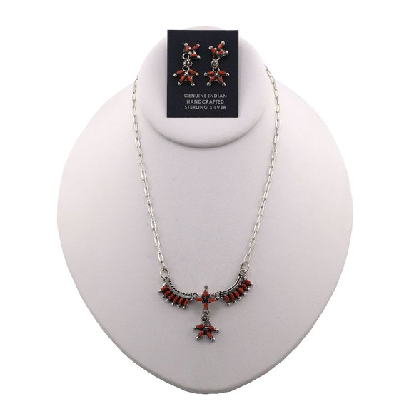 Jewelry - Native American Necklace Earrings Set Handcrafted Southwestern Zuni Jewelry *‎